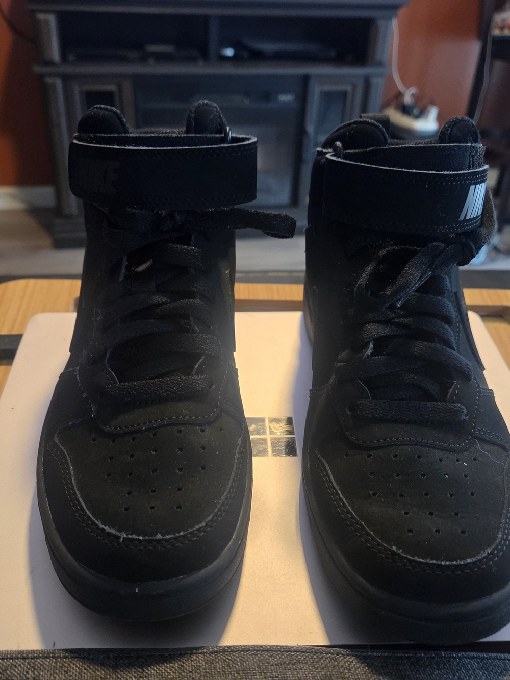 Nike Kids Black High-Top Sneakers with Ankle Strap